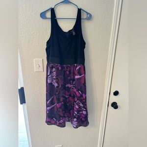 Lane Bryant Black and Purple Midi Dress size 22/24 plus size.